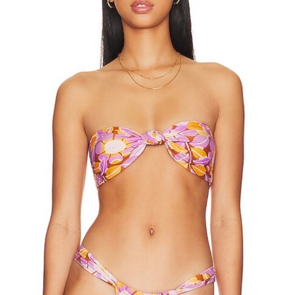 New! Free People x Stone Fox Swim Lele bikini top retro bloom 28960